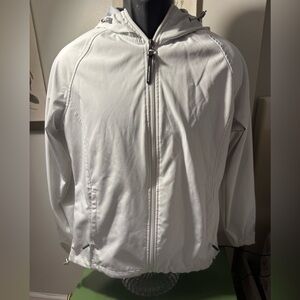 New Balance white jacket with thin fleece lining.